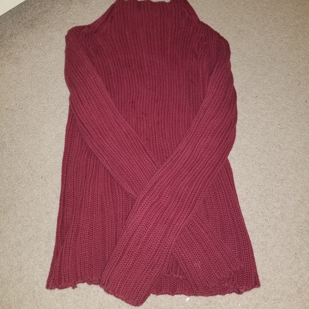 Thick ribbed turtleneck sweater
